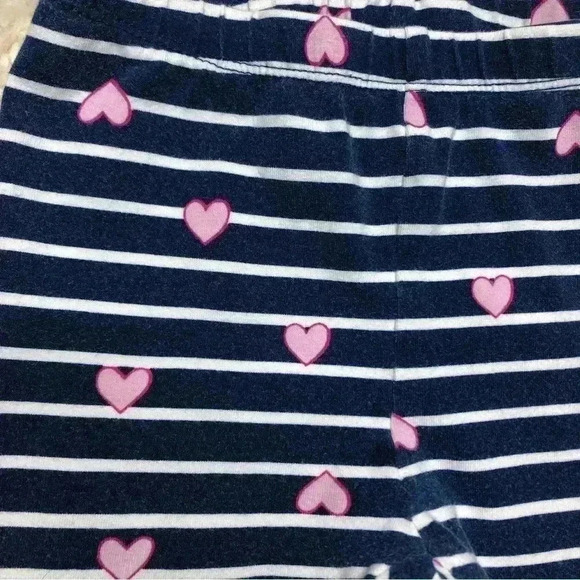 Kids  Headquarters Sweatpants Stripes / Hearts Blue/White/Pink Size 3T - Picture 7 of 16